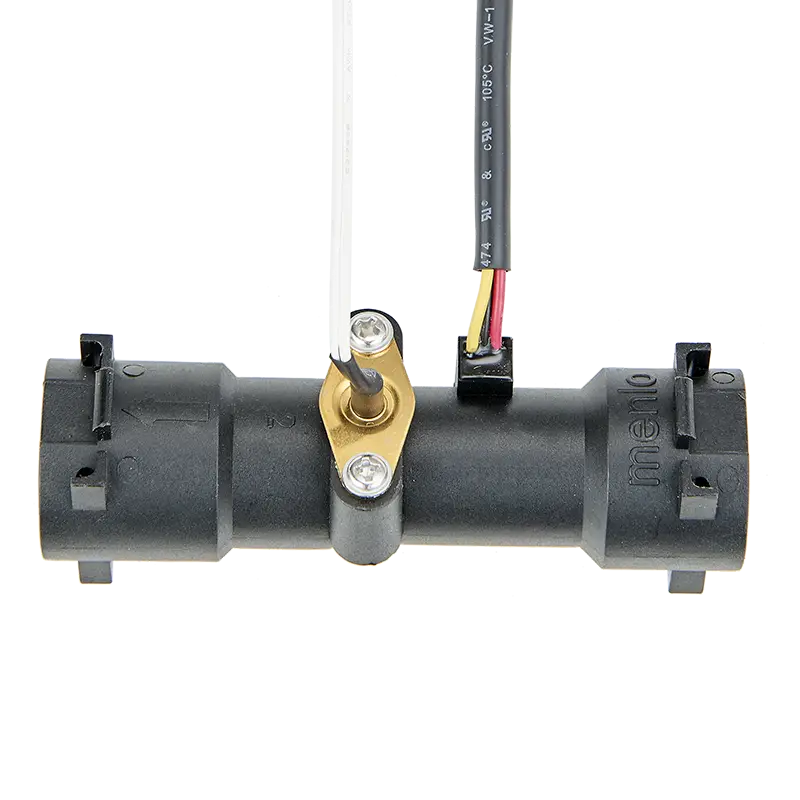 Extended Double End Quick Plug Water Flow Sensor-with Temperature Sensor